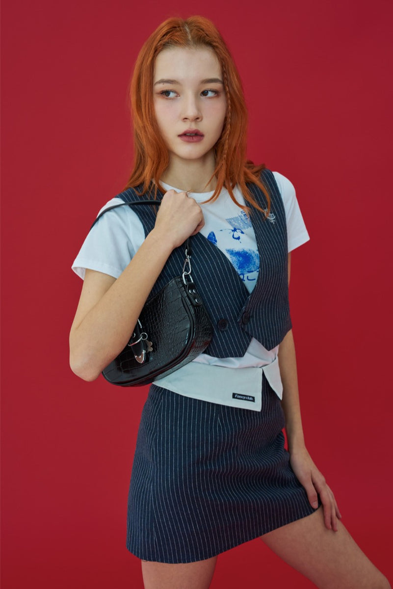 STRIPE TWO BUTTON VEST – ALAND USA
