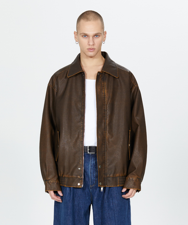 465-3 VINTAGE COATING LEATHER JACKET – ALAND USA 465-3 VINTAGE COATING LEATHER JACKET – ALAND USA