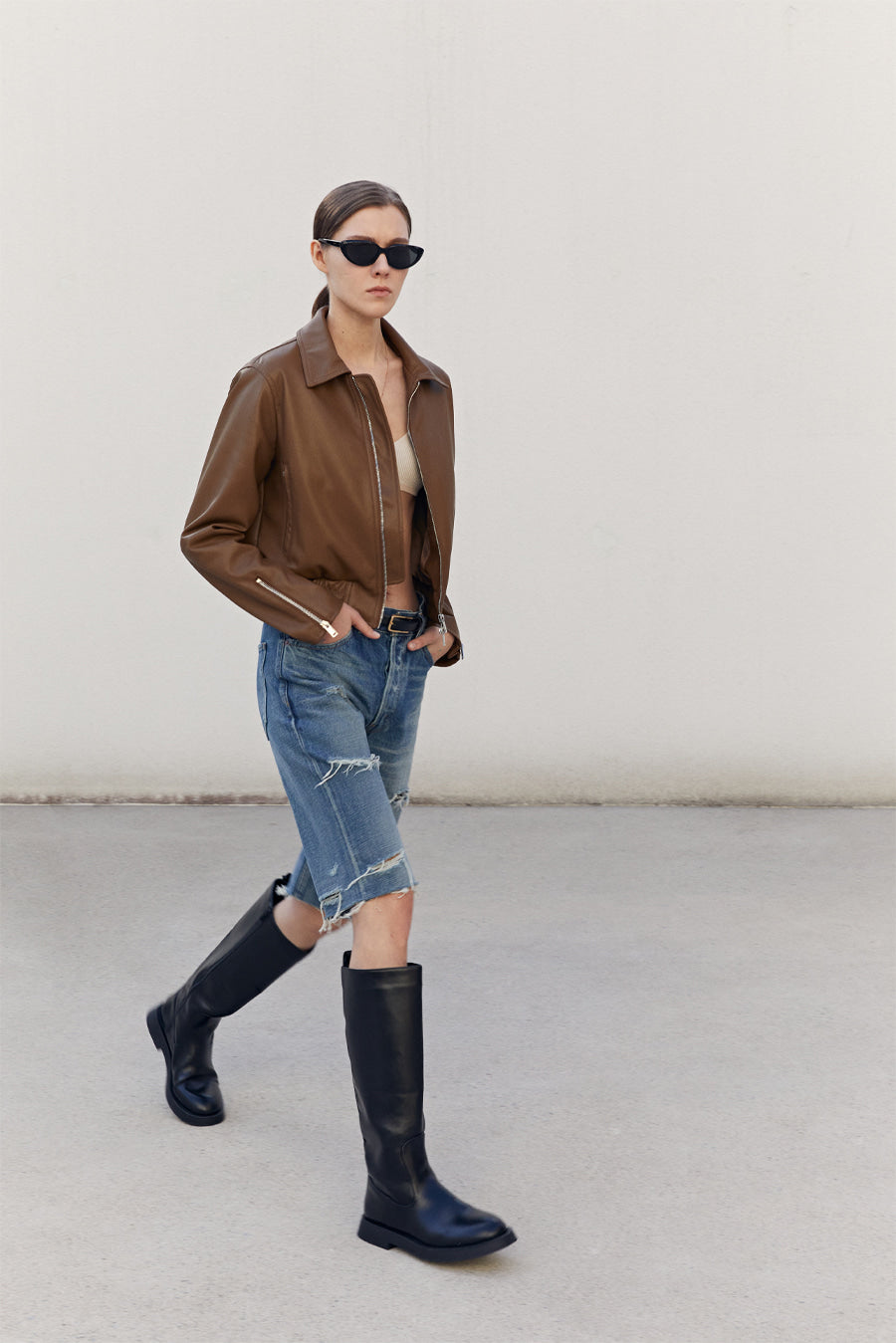 9020 VEGAN LEATHER SINGLE BANDING JACKET – ALAND USA
