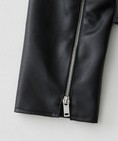 Kora Vegan Leather Biker Jacket in Black