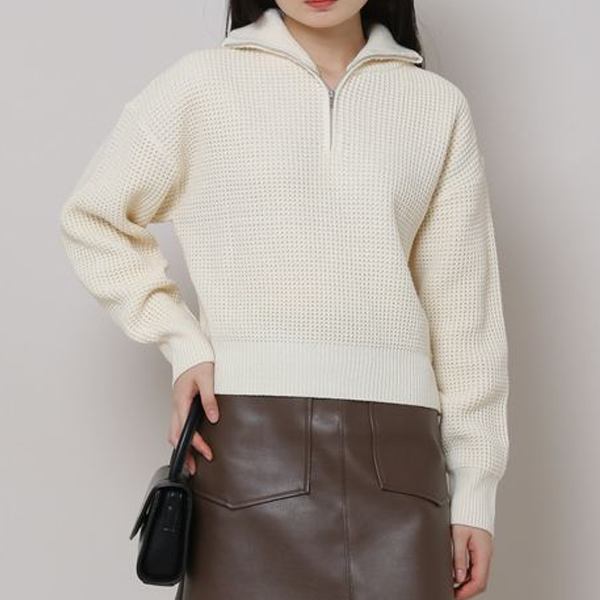 【LOOKPLE】Bella Haji Half Zip Up Cara Knit L/XL ★9color HALF ZIP-UP KNIT TOP – ALAND USA