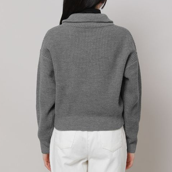 【Audire】Jane half-sleeve knit tops Enza Costa Textured Rib Half Sleeve U - Adorn